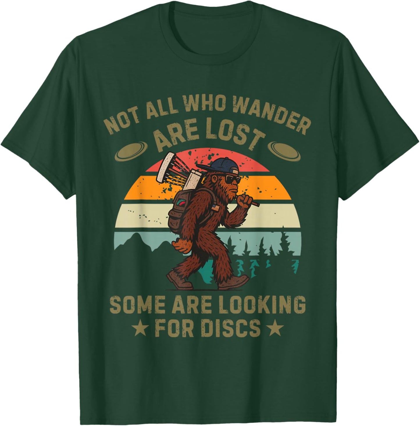 Sasquatch Disc Golfer Funny Disc Golf T-Shirt - T-Shirt | Forest