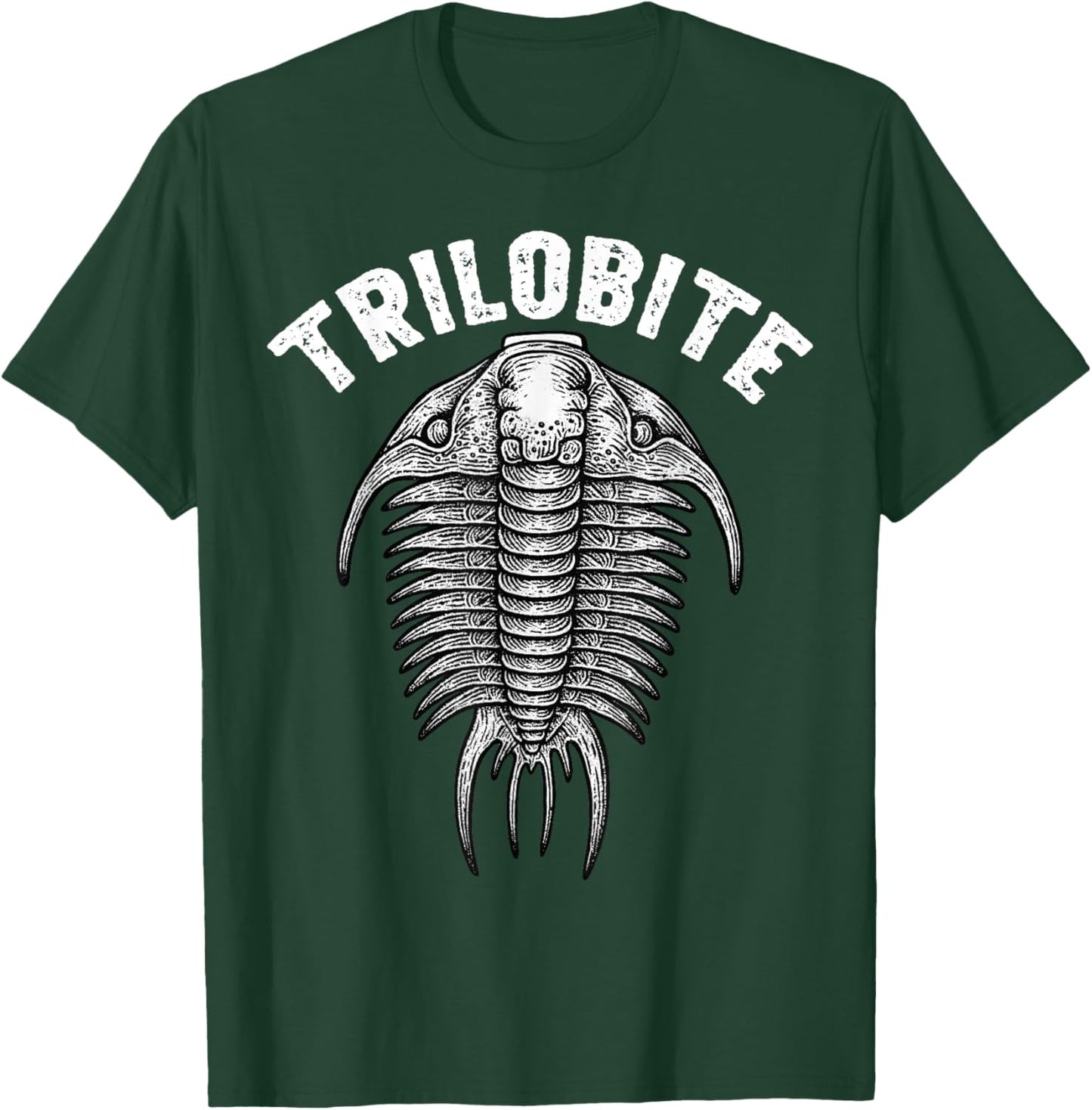 Trilobite Fossil Ancient Arthropod Dorsal View Paleontology T-Shirt - T-Shirt | Forest