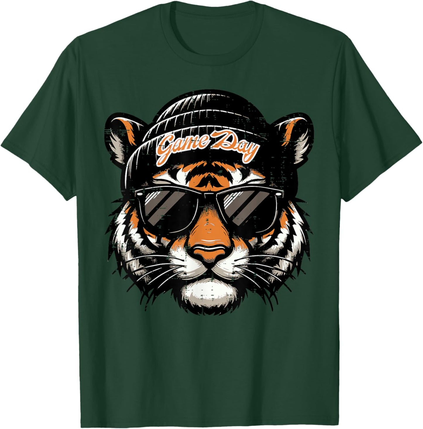 Tiger Sunglasses Men Women Kids Girls Boys Youth Teen T-Shirt - T-Shirt | Forest