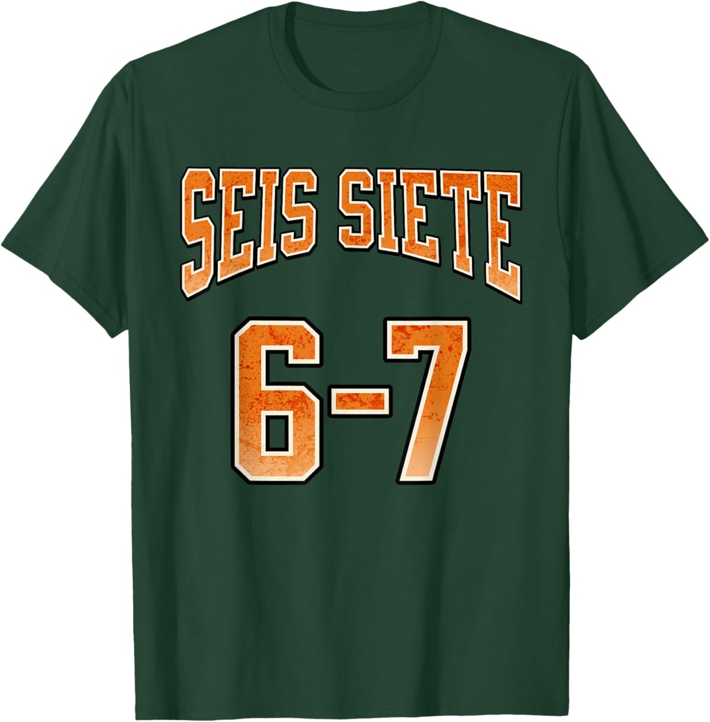 SEIS Siete 67 Spanish Sports Jersey Style College Boys T-Shirt - T-Shirt | Forest