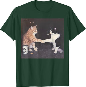 Funny Cigarette Smoking Cat Vintage Cat Meme T-Shirt - T-Shirt | Forest
