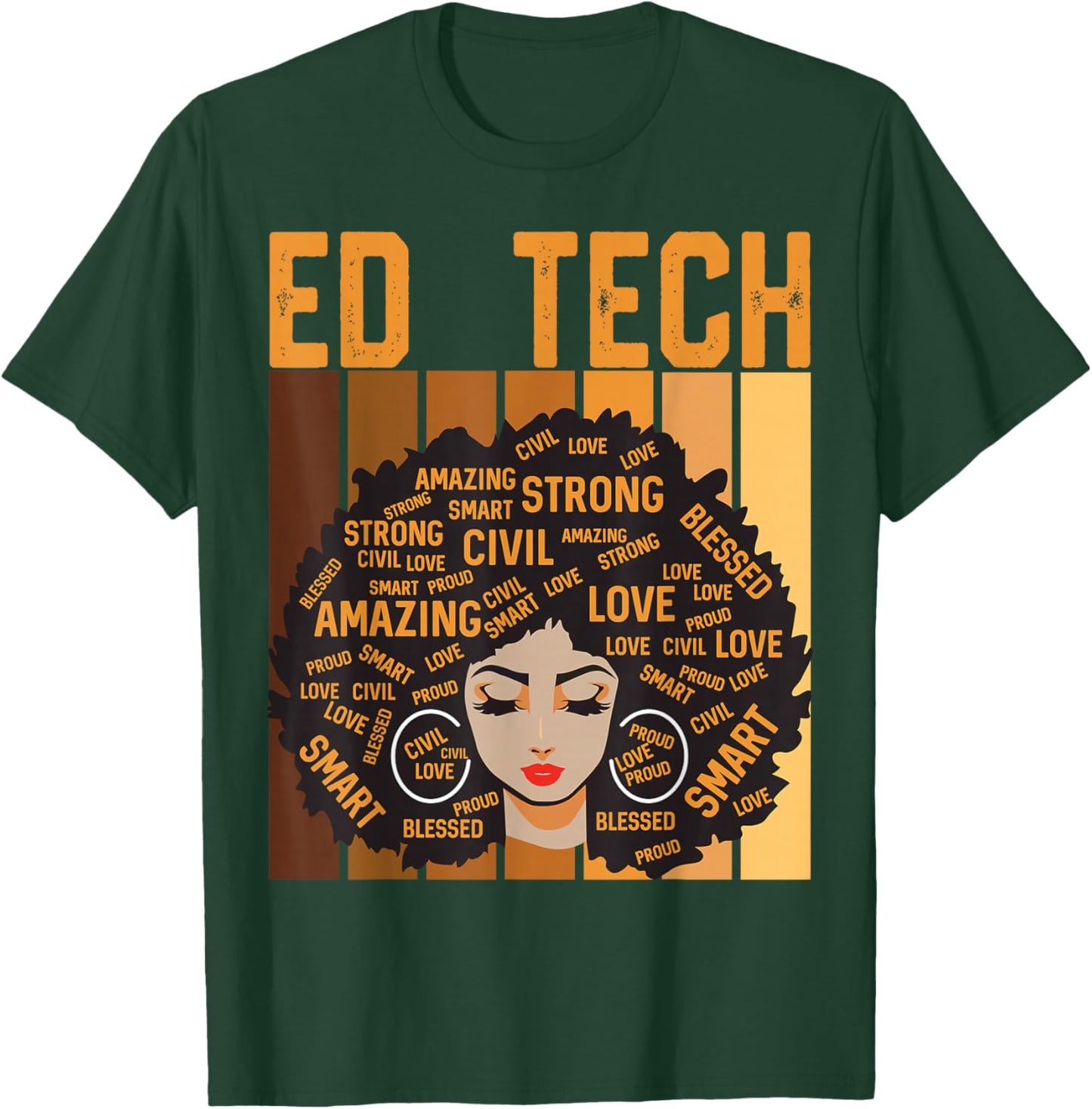 Ed Tech Powerful Black History Month Black Pride Design T-Shirt - T-Shirt | Forest