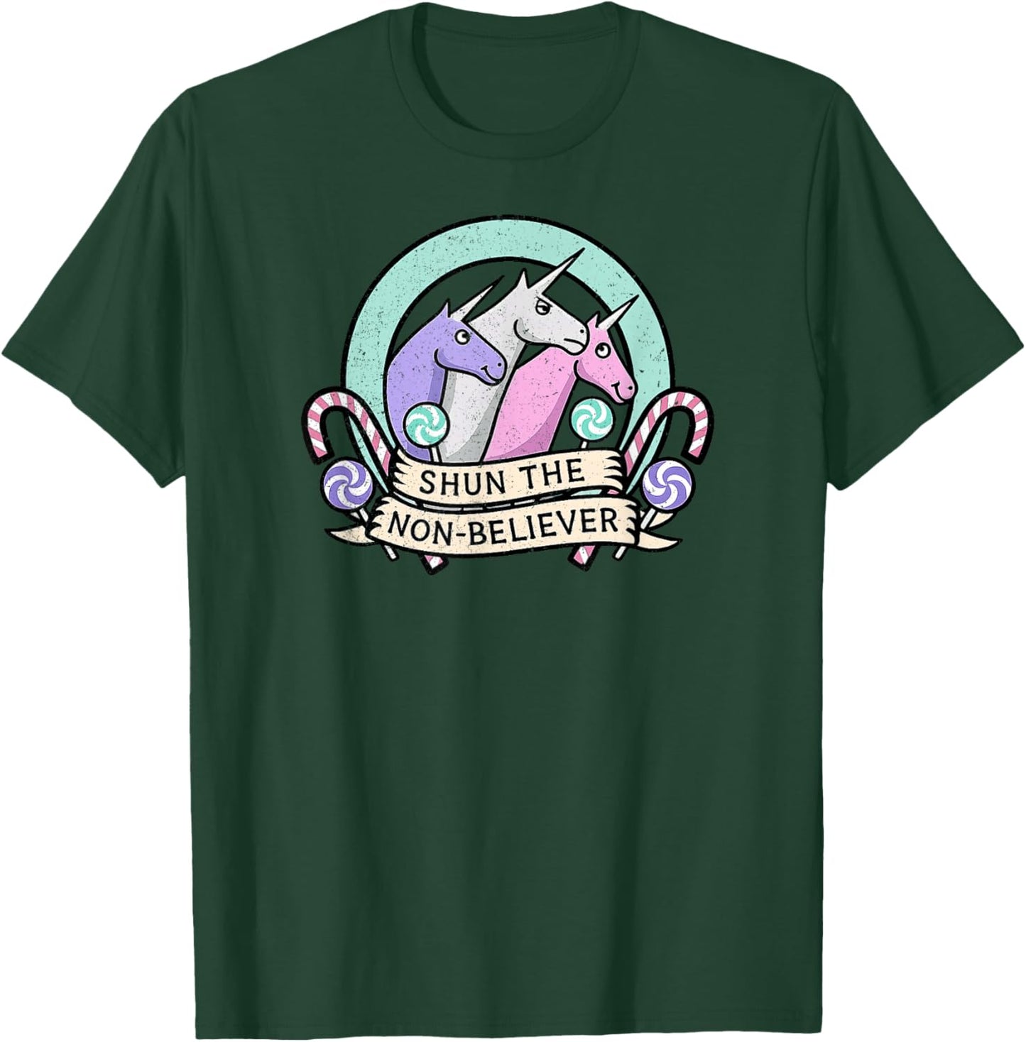 Shun The Non-Believer Funny Charlie Unicorn Sarcasm Meme T-Shirt - T-Shirt | Forest