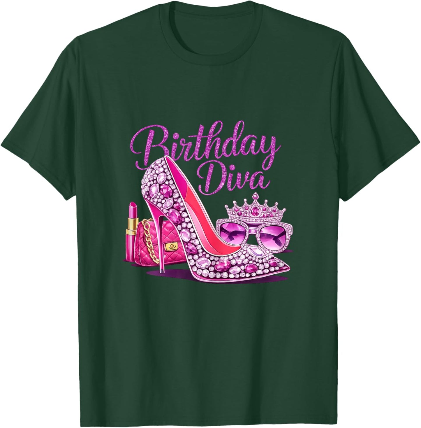 Girls Women Birthday Diva Happy Birthday Party T-Shirt - T-Shirt | Forest