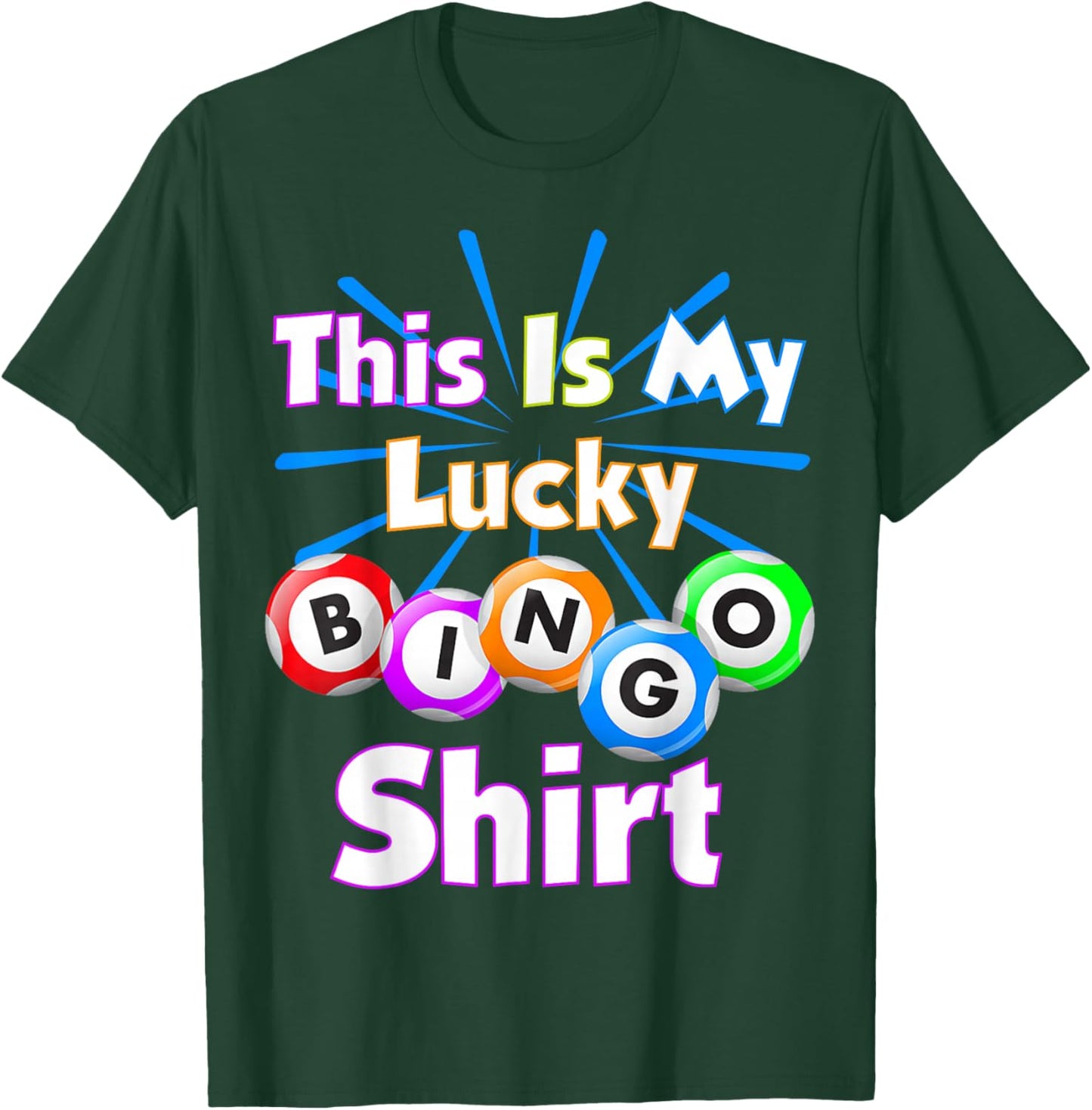 This is My Lucky Bingo Shirt Gambling Bingo Player Men Women T-Shirt - T-Shirt | Forest