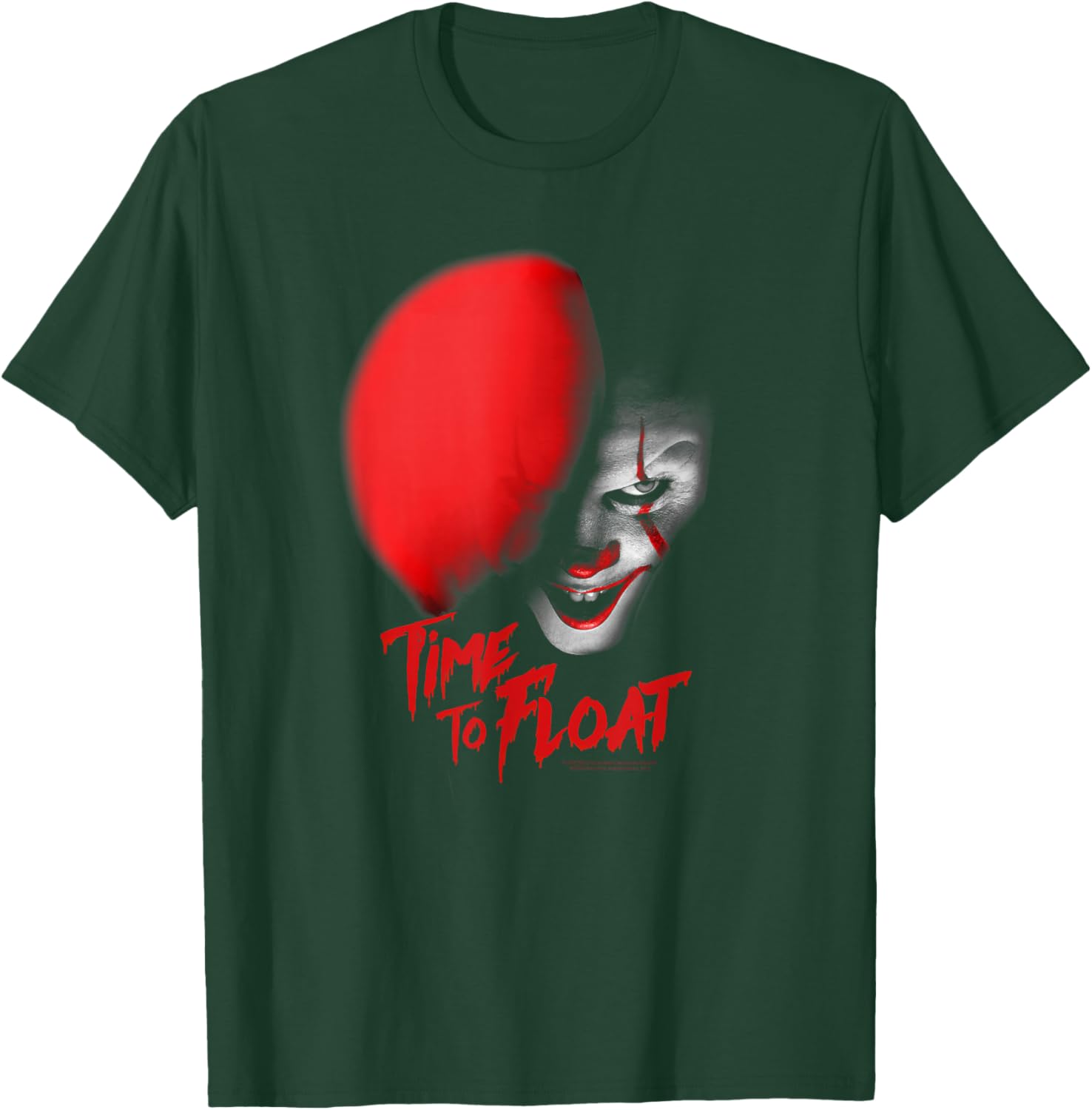 IT Pennywise Balloon Time to Float Face Clown Horror Movie T-Shirt - T-Shirt | Forest