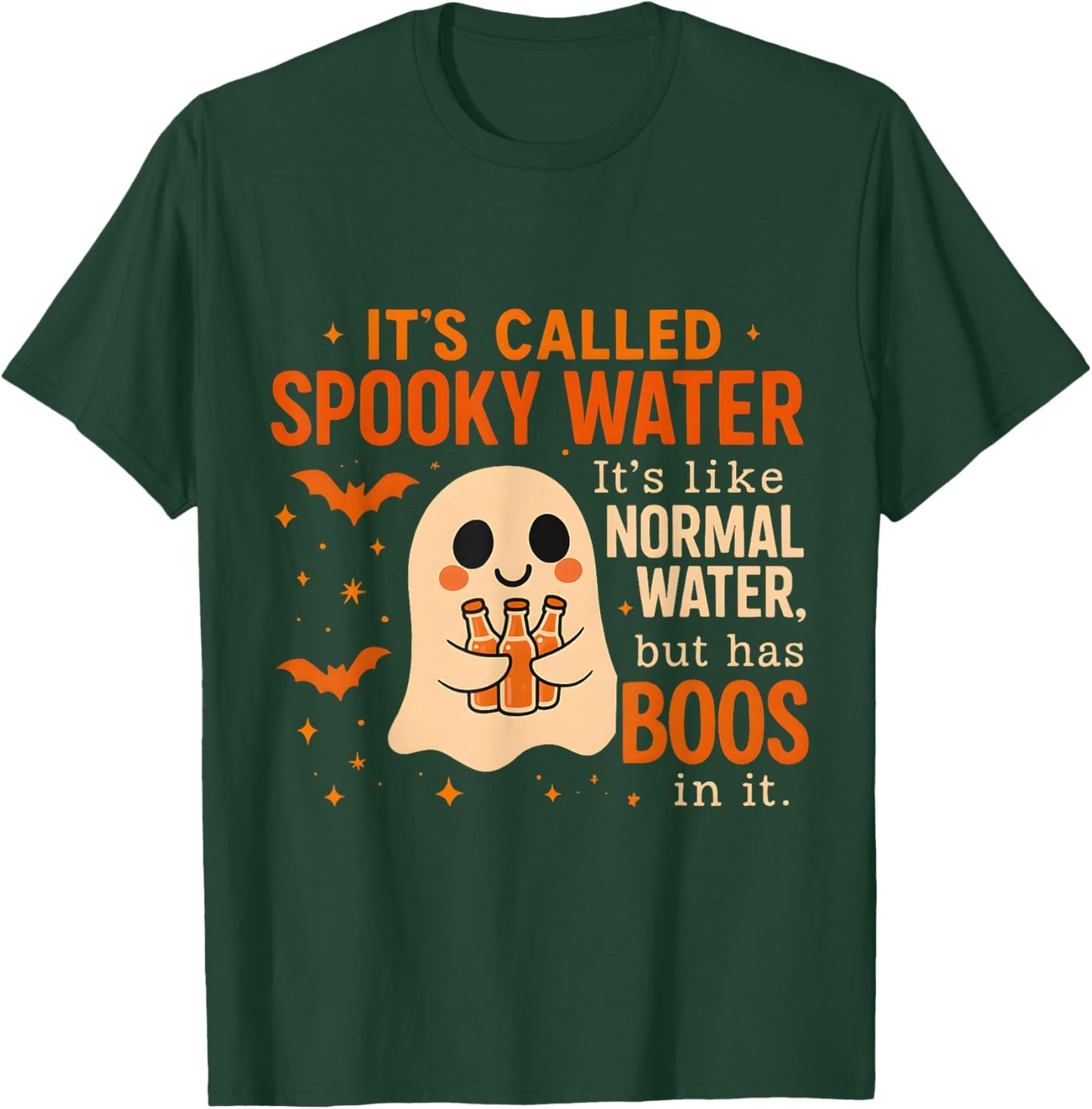 Cute Spooky Water Ghost Pun Funny Halloween Boo T-Shirt - T-Shirt | Forest