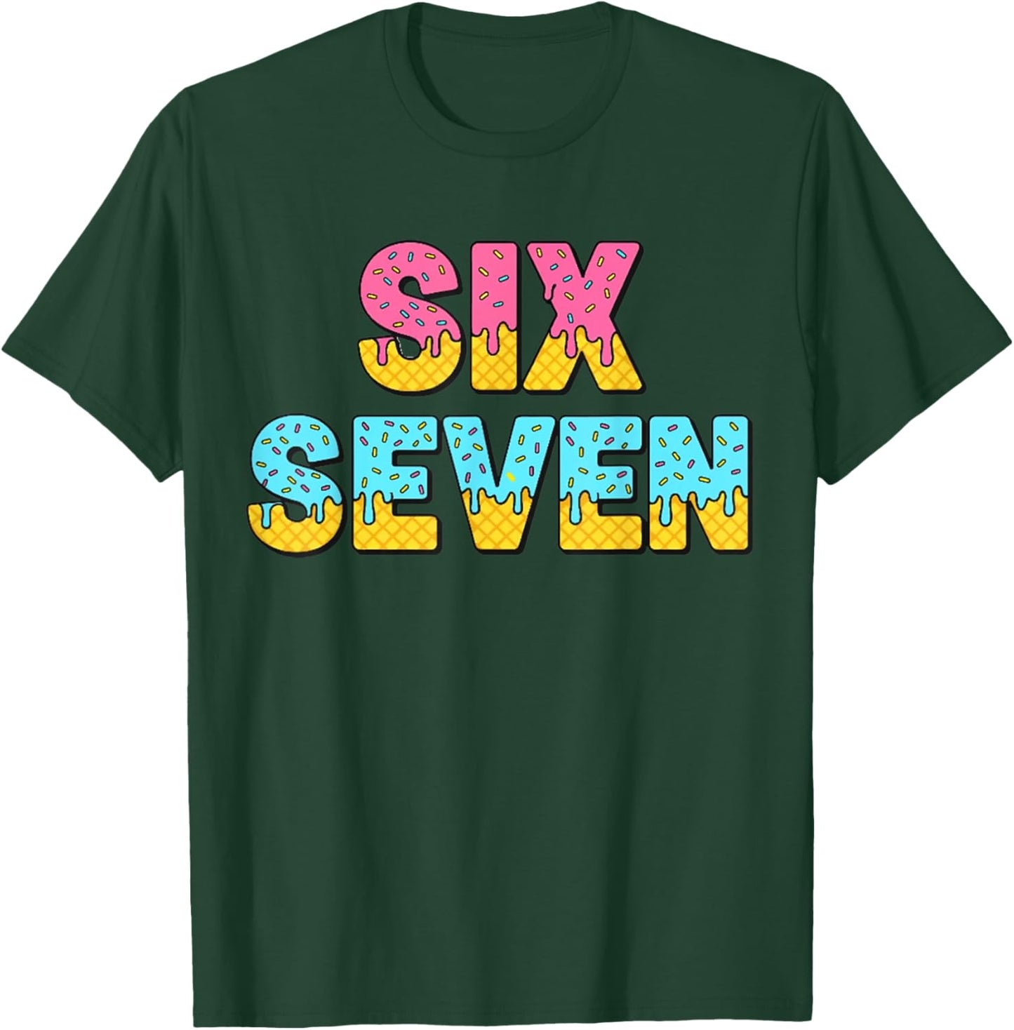 67 Ice Cream Drip Meme Funny Six Seven Gen Alpha Slang T-Shirt - T-Shirt | Forest