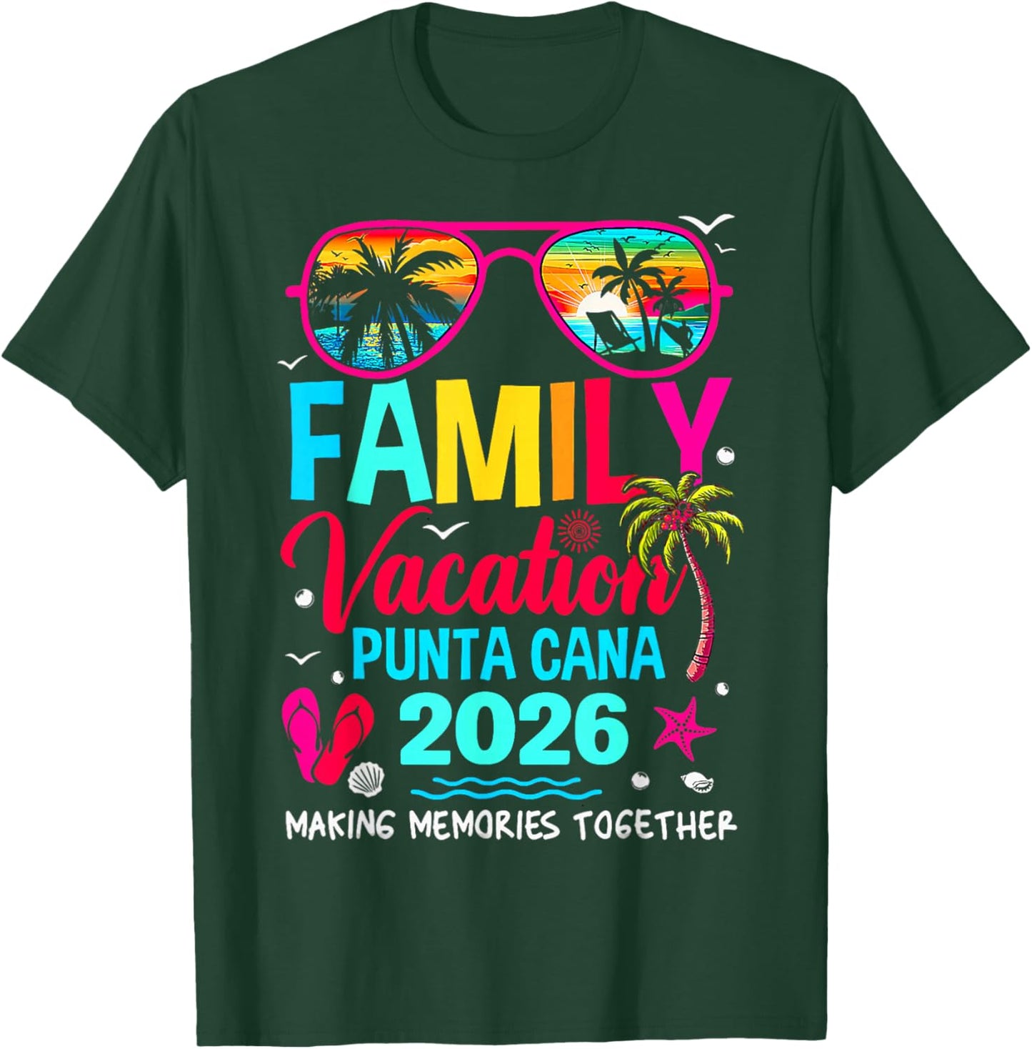 Family Vacation Punta Cana 2026 Matching Holiday Summer T-Shirt - T-Shirt | Forest