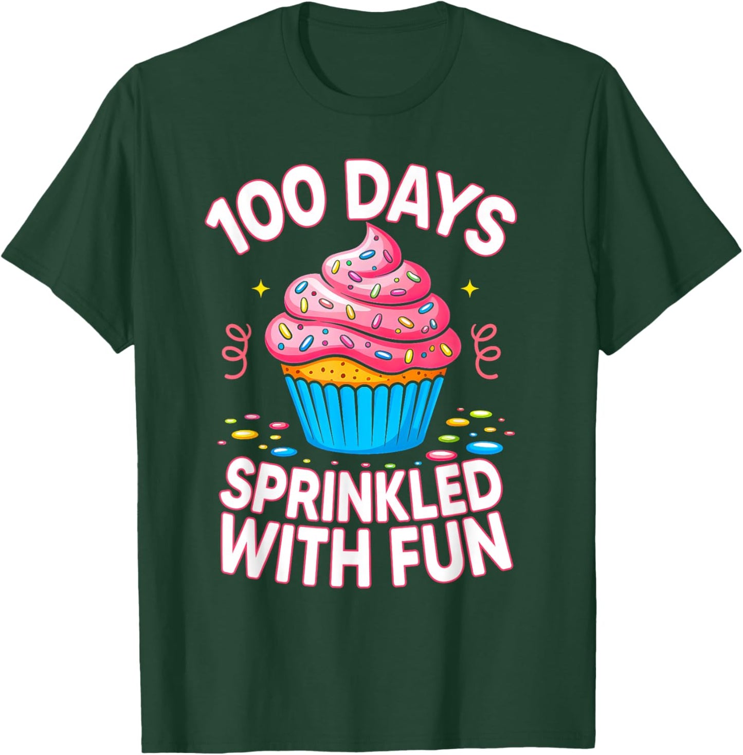 100 Days Sprinkled with Fun Donut Girls Kids 100th Day T-Shirt - T-Shirt | Forest