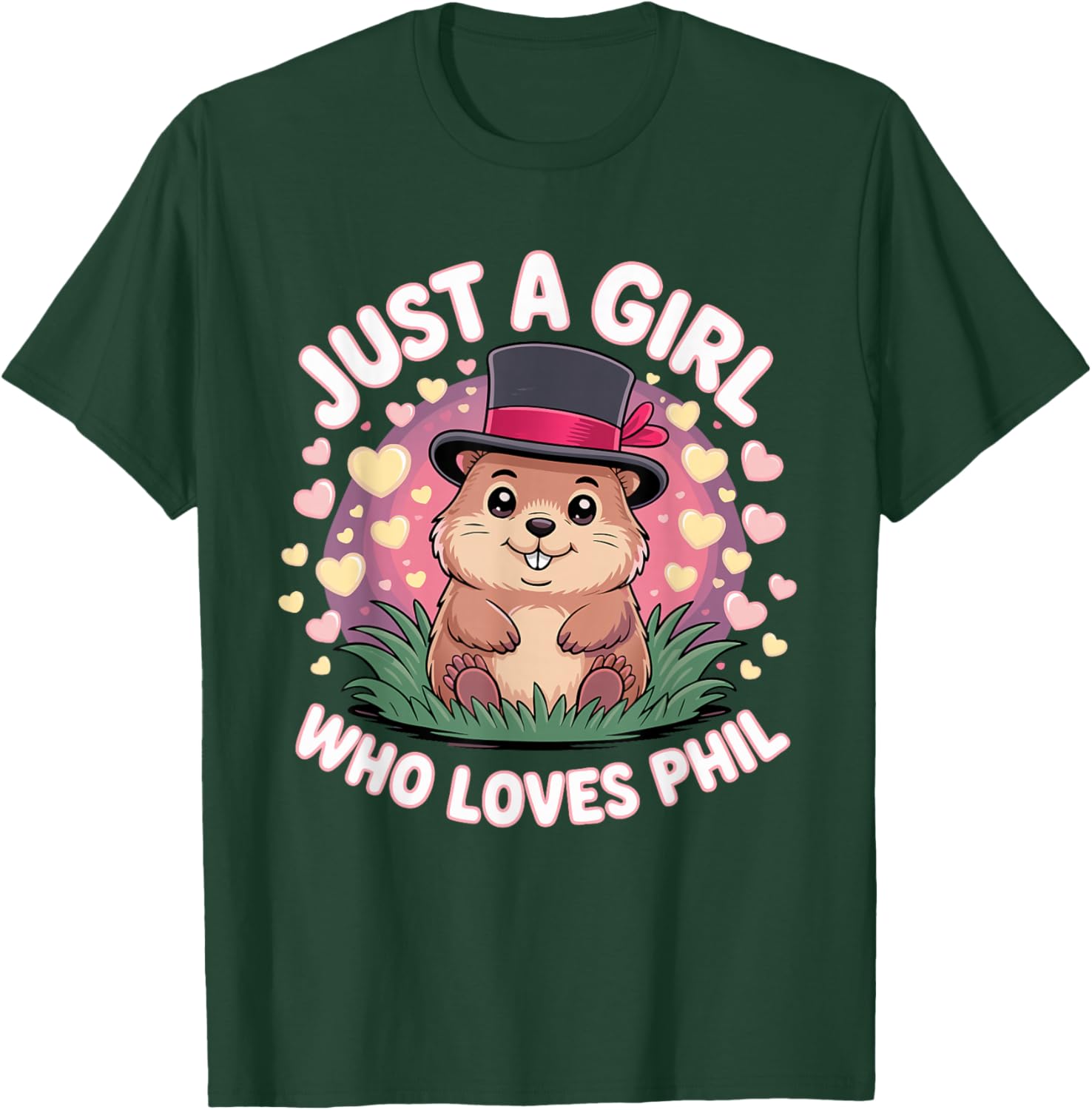 Punxy Phil's Groundhog Day Costume February 2nd Cute Girls T-Shirt - T-Shirt | Forest