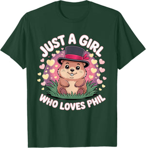 Punxy Phil's Groundhog Day Costume February 2nd Cute Girls T-Shirt - T-Shirt | Forest