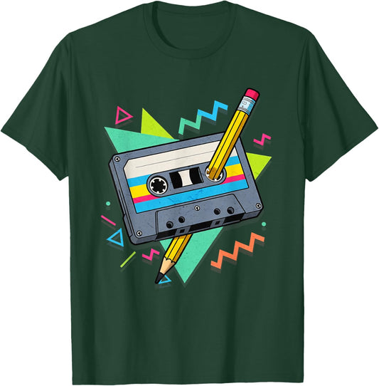 Vintage Cassette Tape 80S 90S Music Retro Pencil Mixtape T-Shirt - T-Shirt | Forest