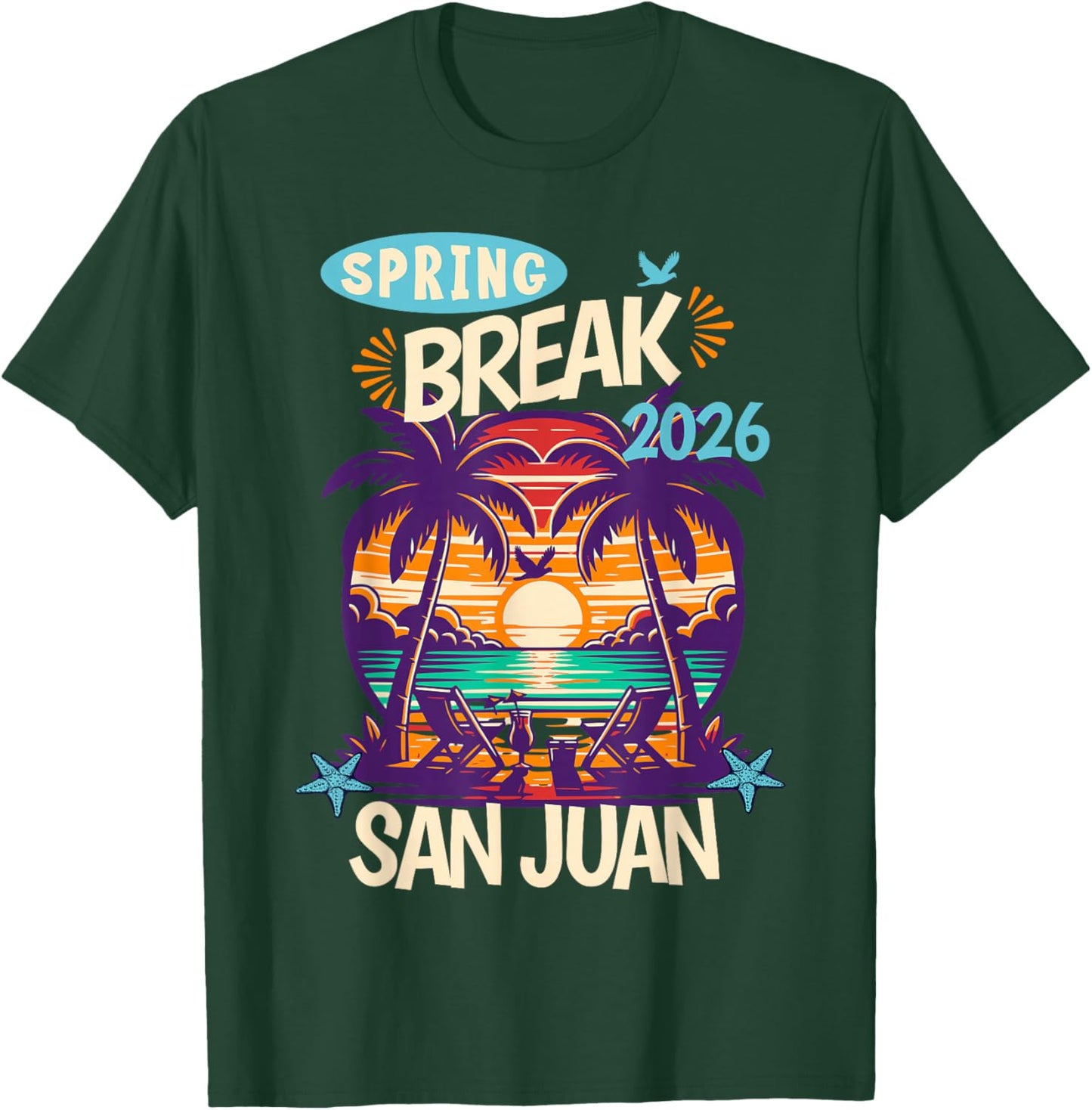 San Juan 2026 Family Spring Break Caribbean Island Vacation T-Shirt - T-Shirt | Forest