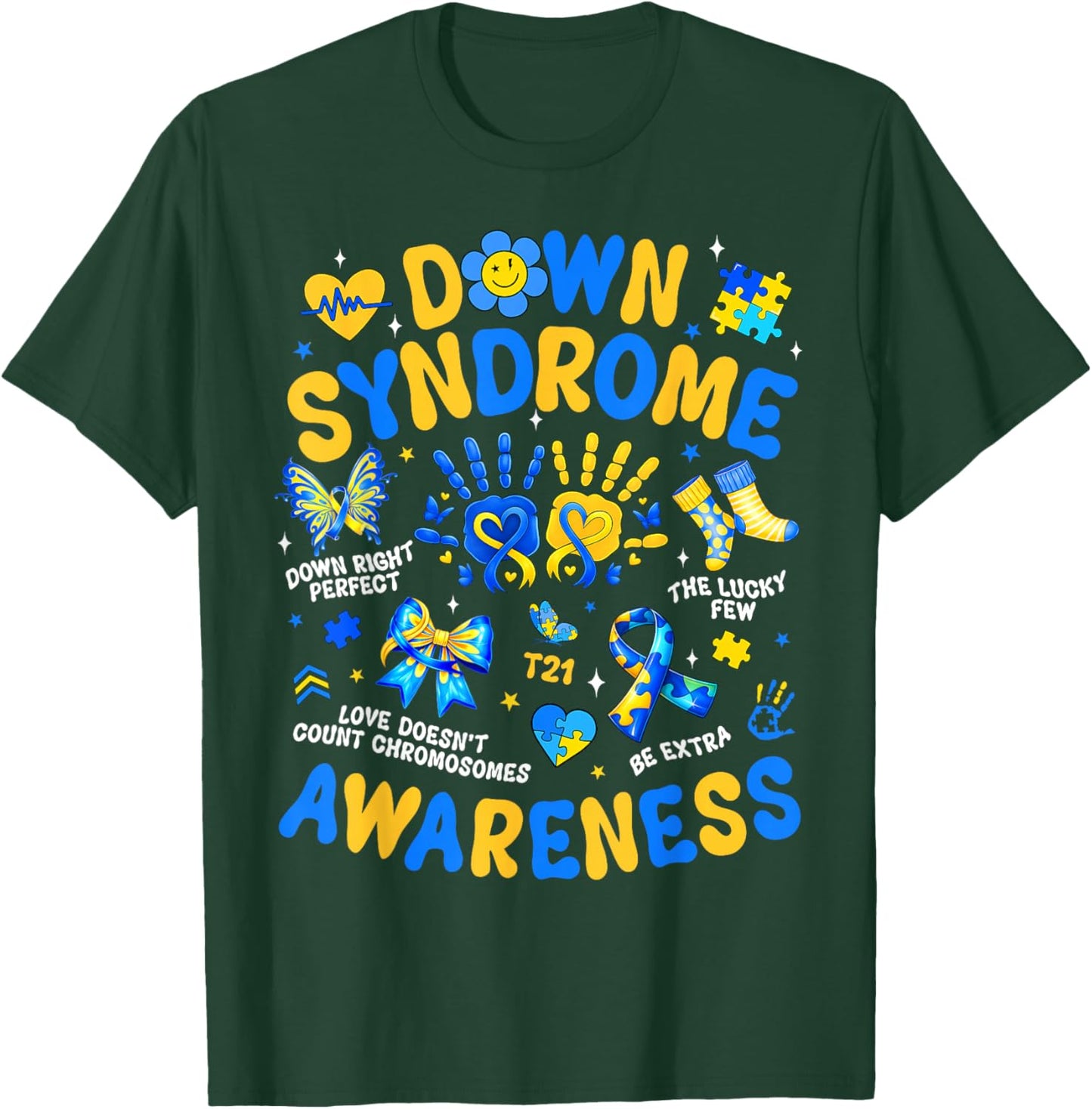 World Down Syndrome Day 321 Awareness Support Men Women Kids T-Shirt - T-Shirt | Forest