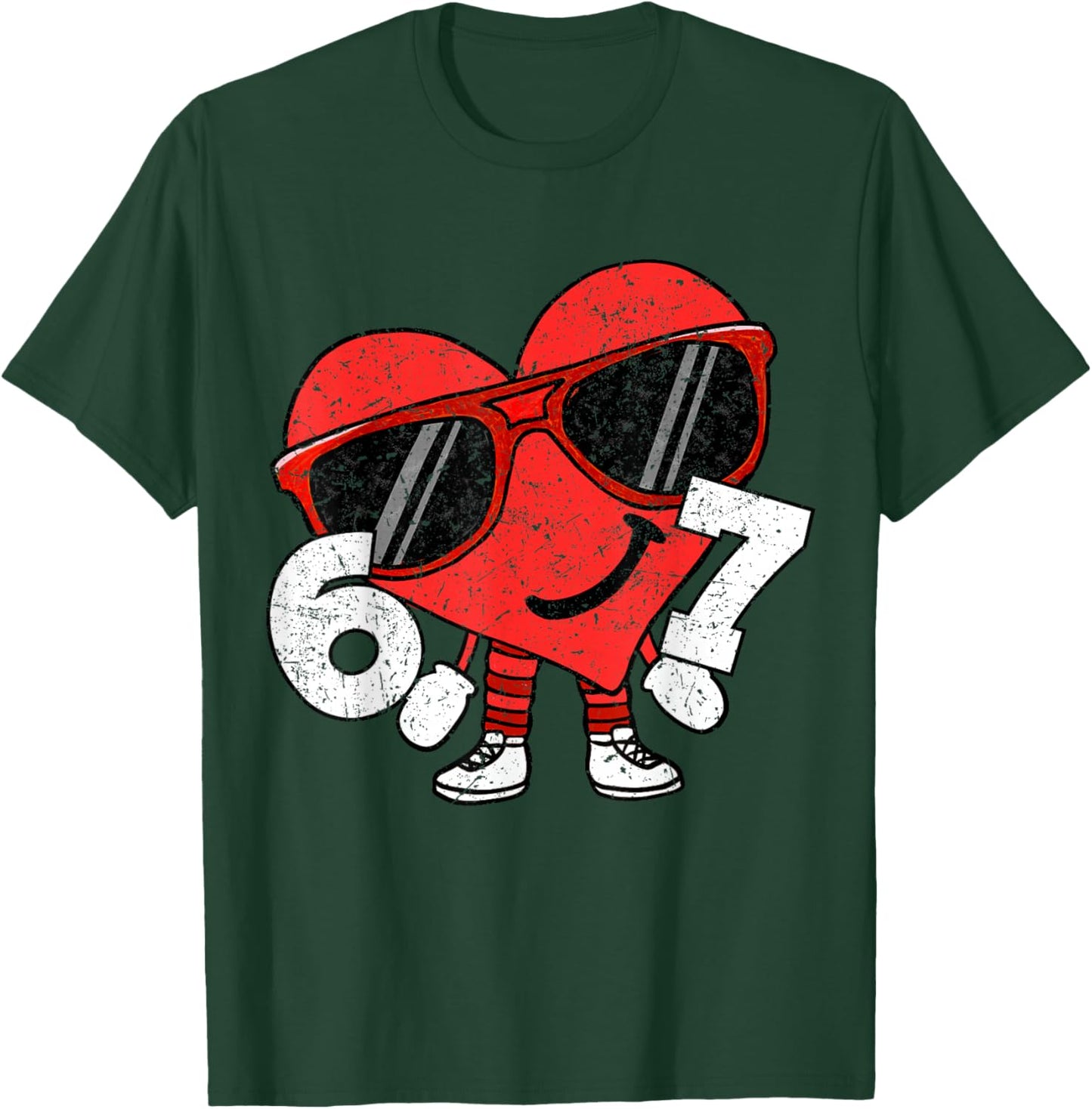 Funny Valentines Heart 67 Six Seven Boys Kids Teens T-Shirt - T-Shirt | Forest