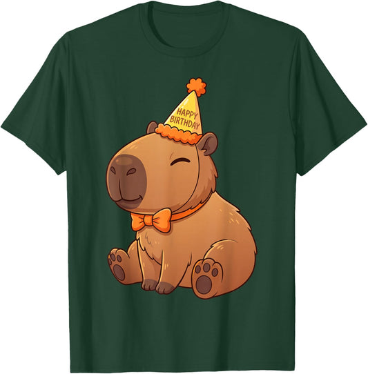 Graphic Capy Capybara Birthday Clothes for Girls Boys Kids T-Shirt - T-Shirt | Forest