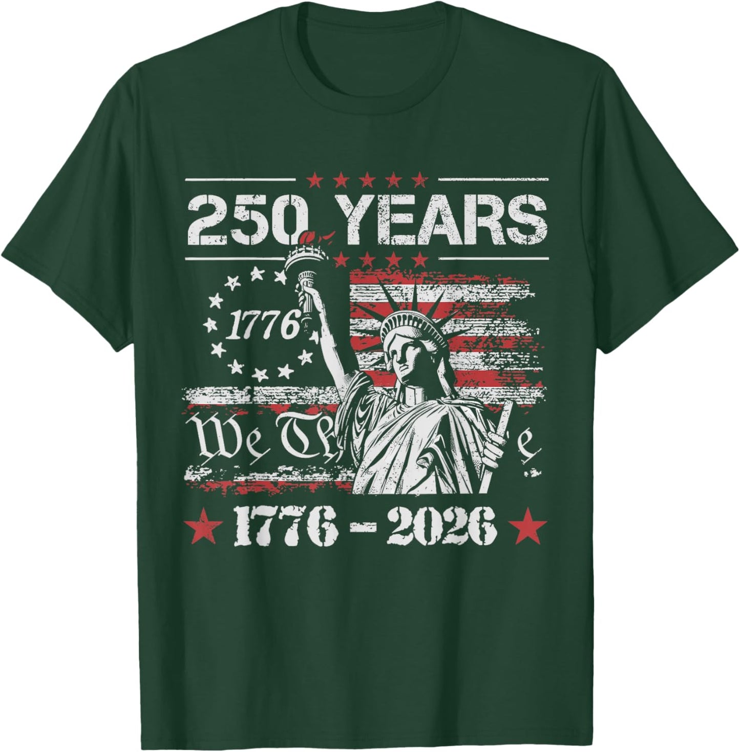 Vintage 250 Years American Flag 250th Birthday USA T-Shirt - T-Shirt | Forest