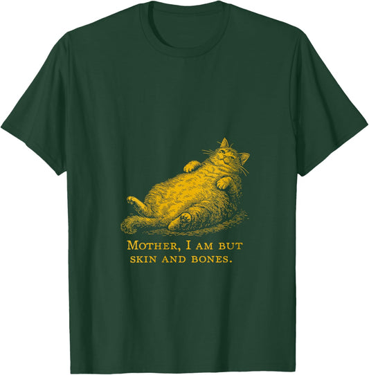 Cat Mother I Am But Skin and Bones Funny Vintage V-Neck T-Shirt - T-Shirt | Forest