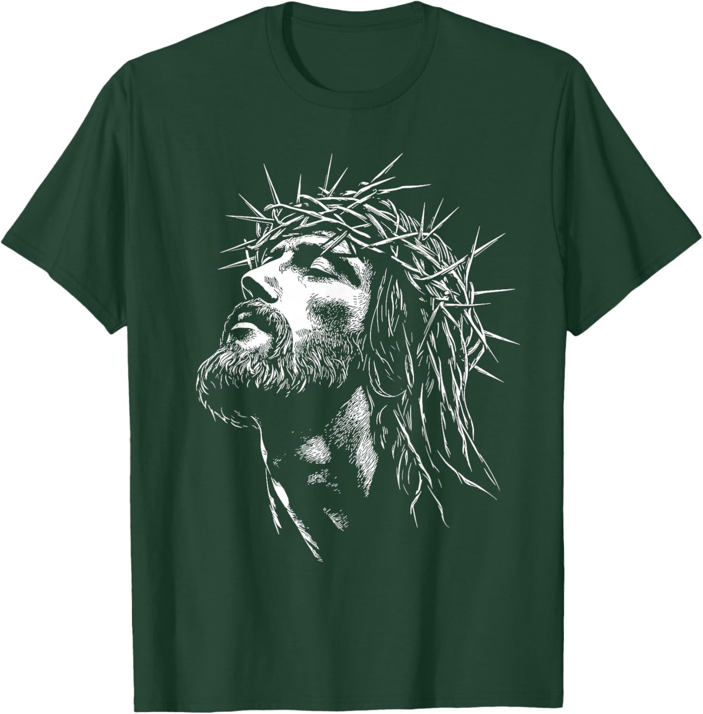Jesus Christ with Crown of Thorns Jesus Graphic T-Shirt - T-Shirt | Forest