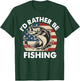 Funny I'd Rather Be Fishing American Flag Patriotic for Kids T-Shirt - T-Shirt | Forest