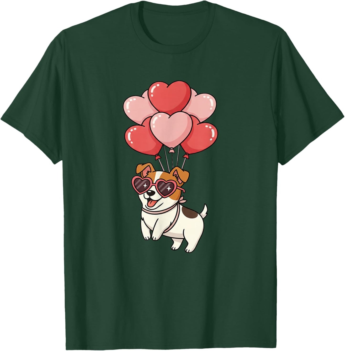 Valentines Day Heart Balloons Lover Jack Russell Terrier T-Shirt - T-Shirt | Forest