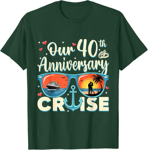 Our 40th Wedding Anniversary Cruise Vacation Couple Matching T-Shirt - T-Shirt | Forest