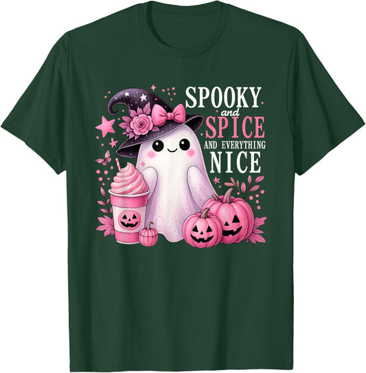 Spooky and Spice and Everything Nice Halloween Pink T-Shirt - T-Shirt | Forest