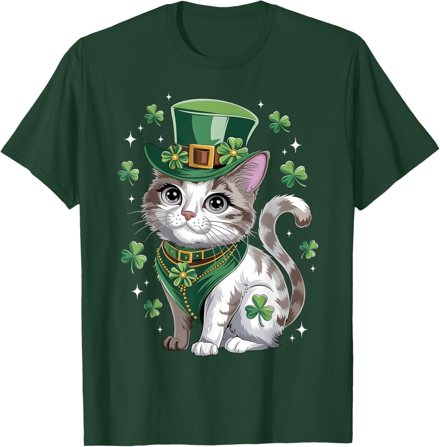 St Patricks Day Cat Leprechaun St Paddys Day St Catricks Day T-Shirt - T-Shirt | Forest