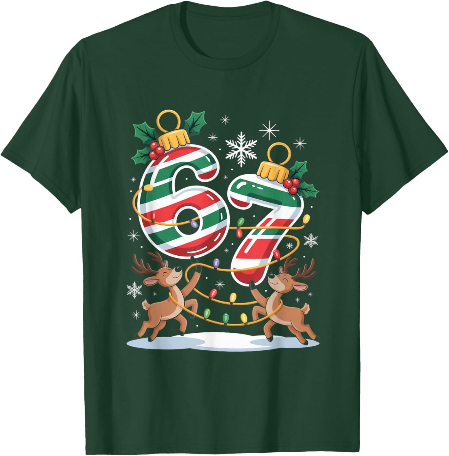 Christmas 67 Funny Xmas Six Seven Ugly Sweater 6-7 T-Shirt - T-Shirt | Forest