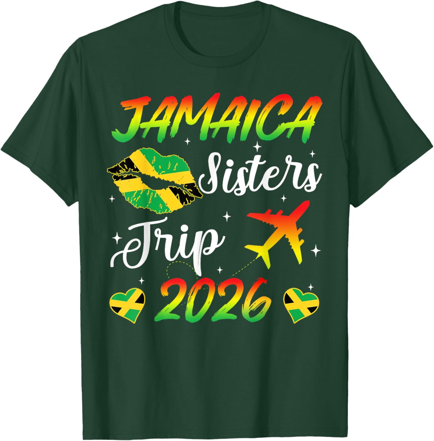 Jamaica Sisters Trip 2026 Vacation Jamaica Travel Group Girl T-Shirt - T-Shirt | Forest