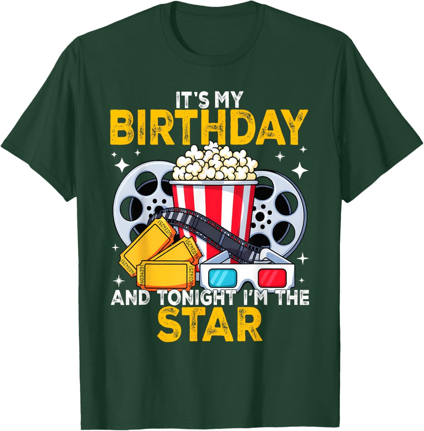 Birthday Party Theme Family Movie Night Boys Girls T-Shirt - T-Shirt | Forest