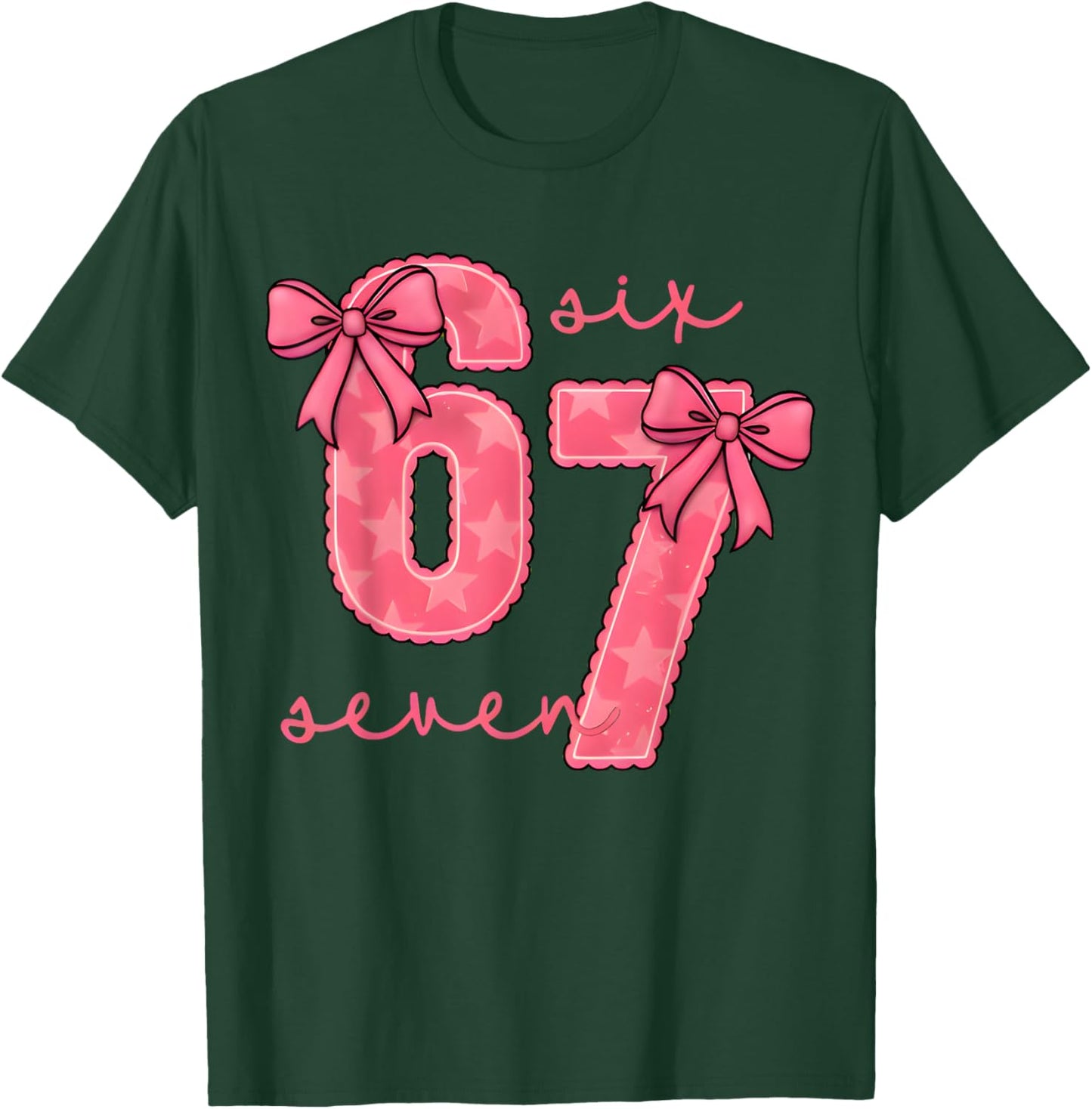 Funny 6 7 Six Seven 67 Meme Valentines Day T-Shirt - T-Shirt | Forest