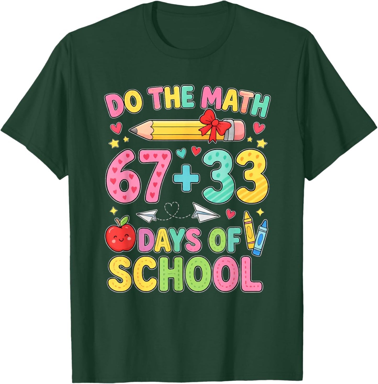 100th Day of School Teacher Kids 100 Days Do The Math T-Shirt - T-Shirt | Forest