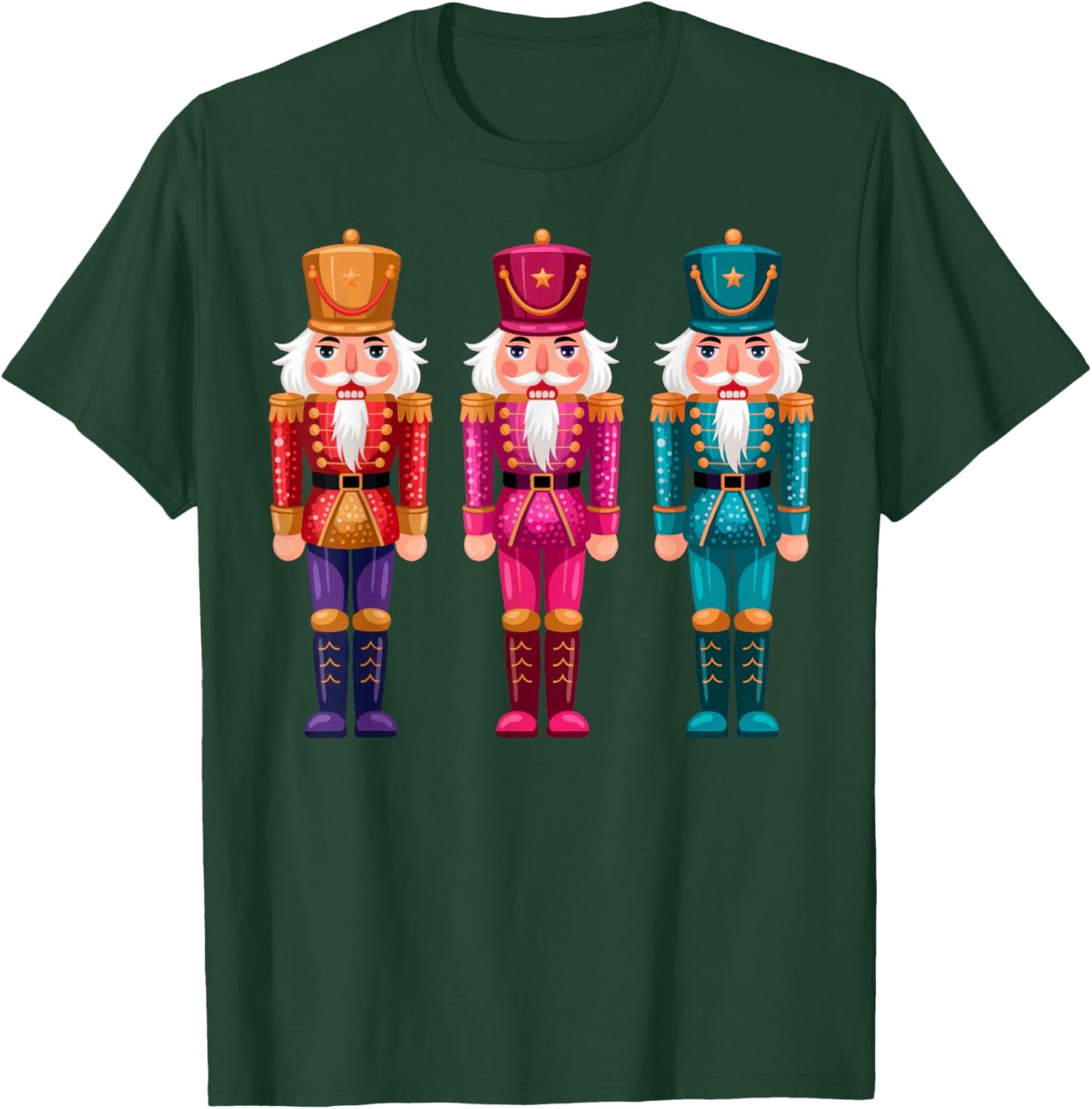 Nutcracker Christmas 2025 Xmas Pajamas Women Kids T-Shirt - T-Shirt | Forest