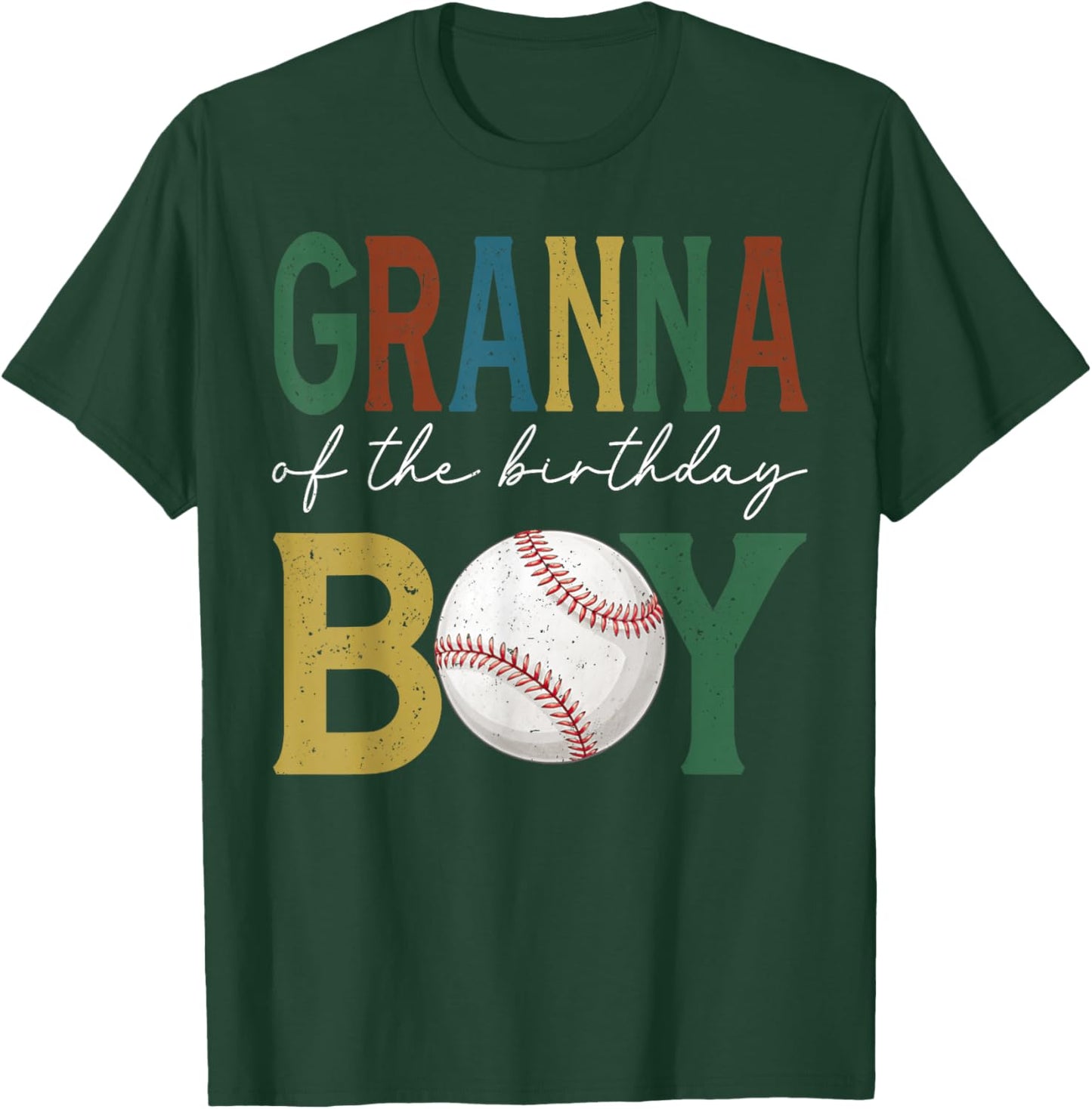 Baseball Granna of The Birthday Boy Family Matching T-Shirt - T-Shirt | Forest