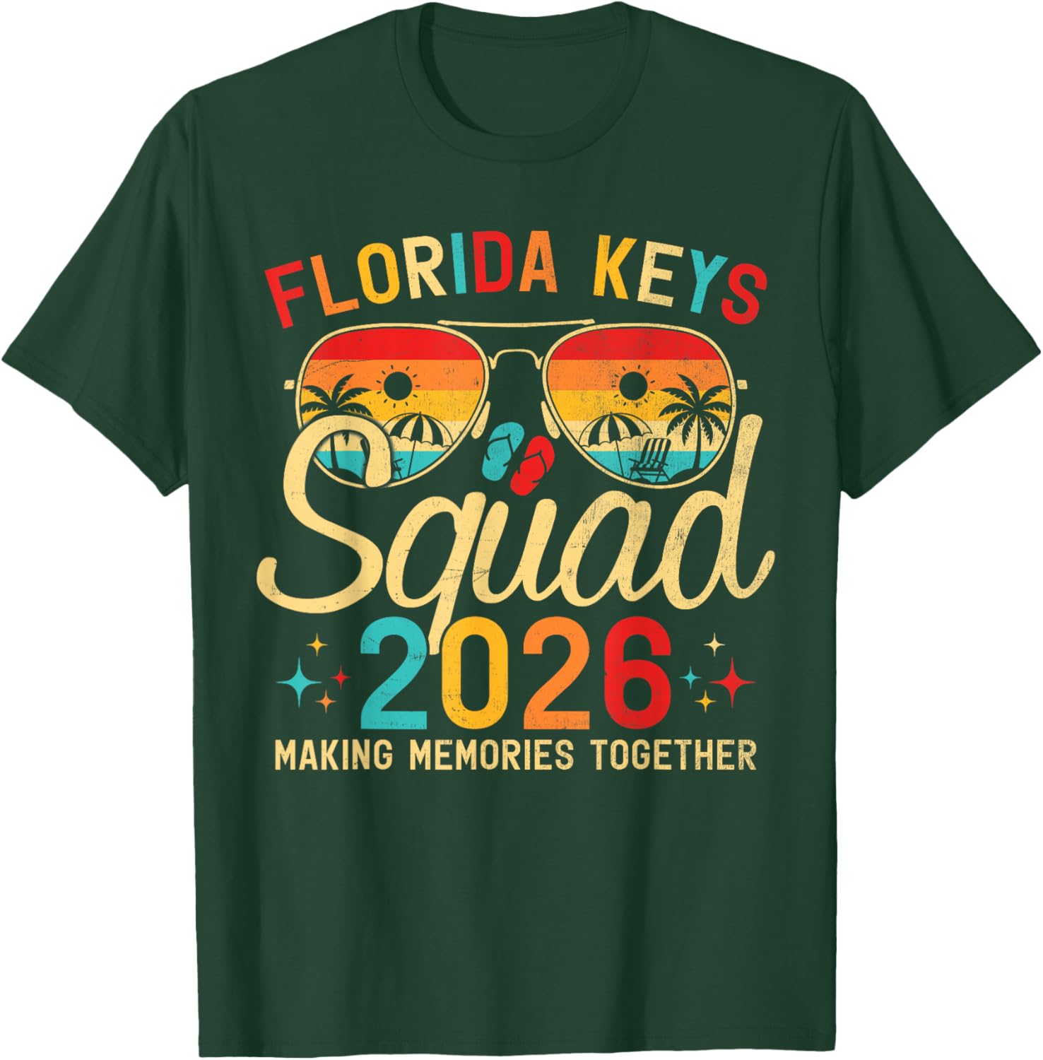 Florida Keys Beach Summer Vacation Family Trip 2026 Squad T-Shirt - T-Shirt | Forest