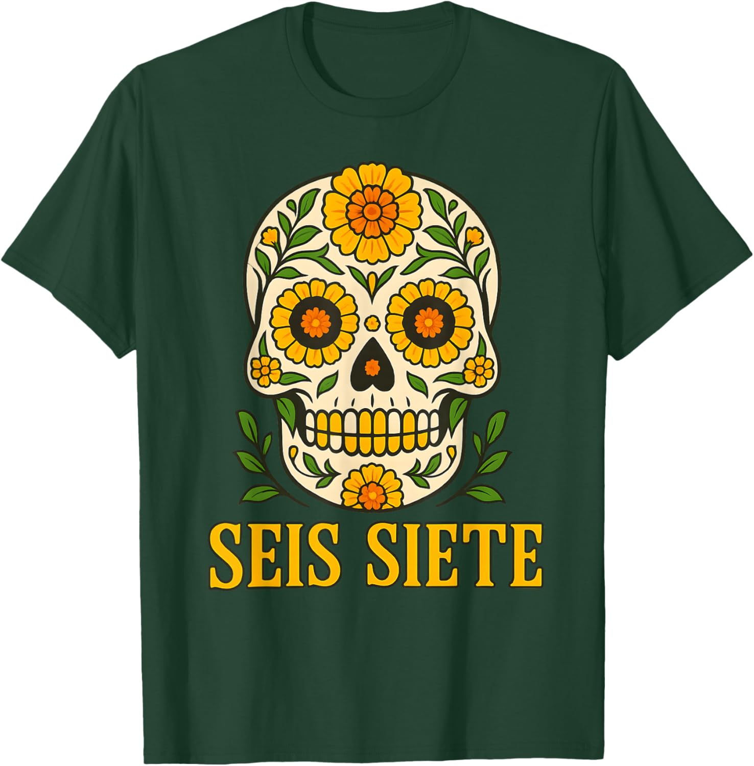 SEIS Siete Mexican Los Muertos Calaveras Sugar Skull 67 Boys T-Shirt - T-Shirt | Forest