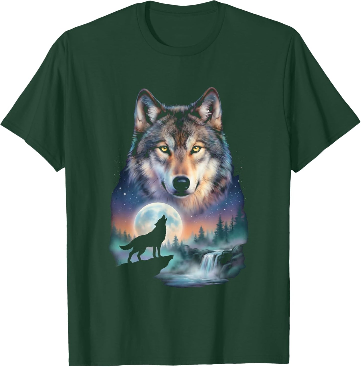 Howling Wolf Amazing Animal Graphic Wolf T-Shirt - T-Shirt | Forest