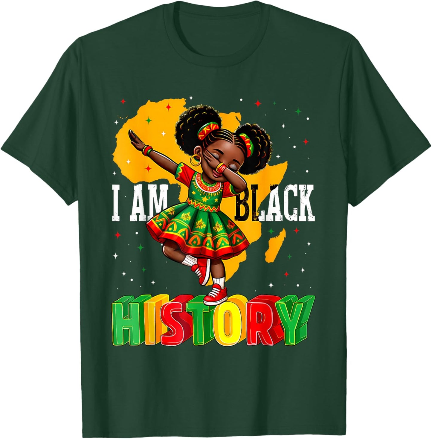 African American Girl Kid I Am Black History Month T-Shirt - T-Shirt | Forest