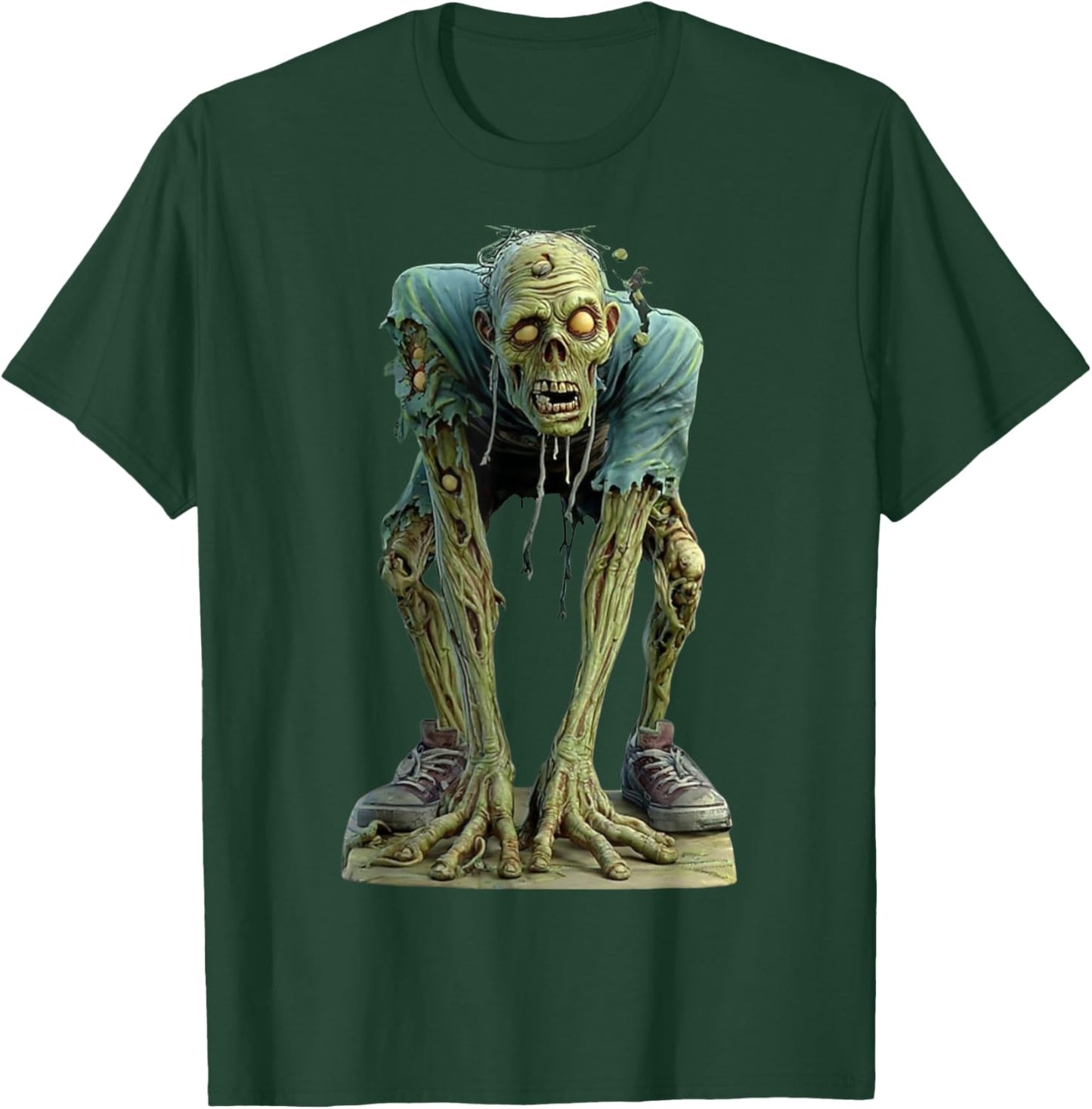 Creepy Zombie Graphic-Undead Horror Halloween Scary Monster T-Shirt - T-Shirt | Forest