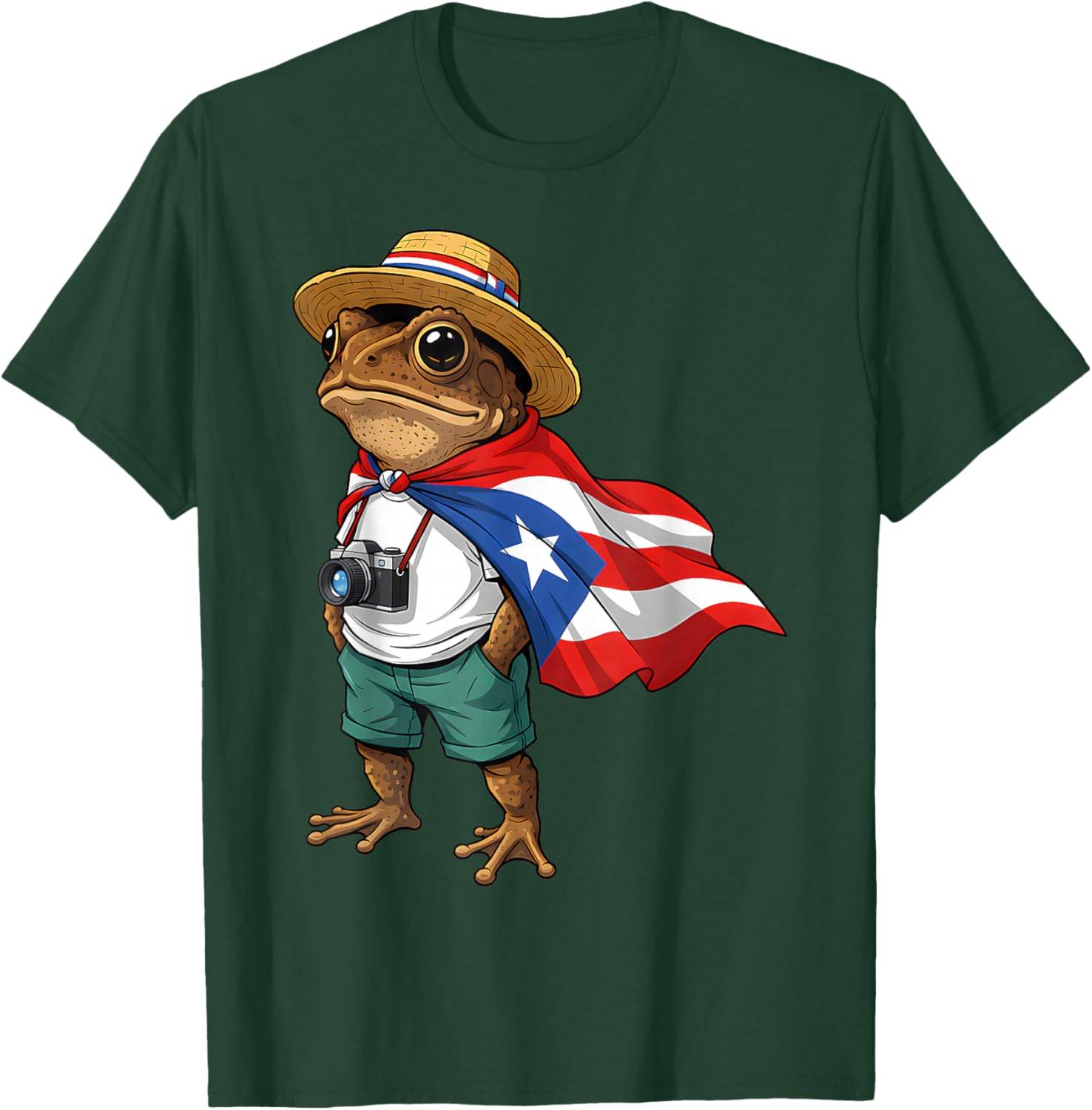 Coqui Frog Puerto Rico Flag Puerto Rican Taino Boricua T-Shirt - T-Shirt | Forest