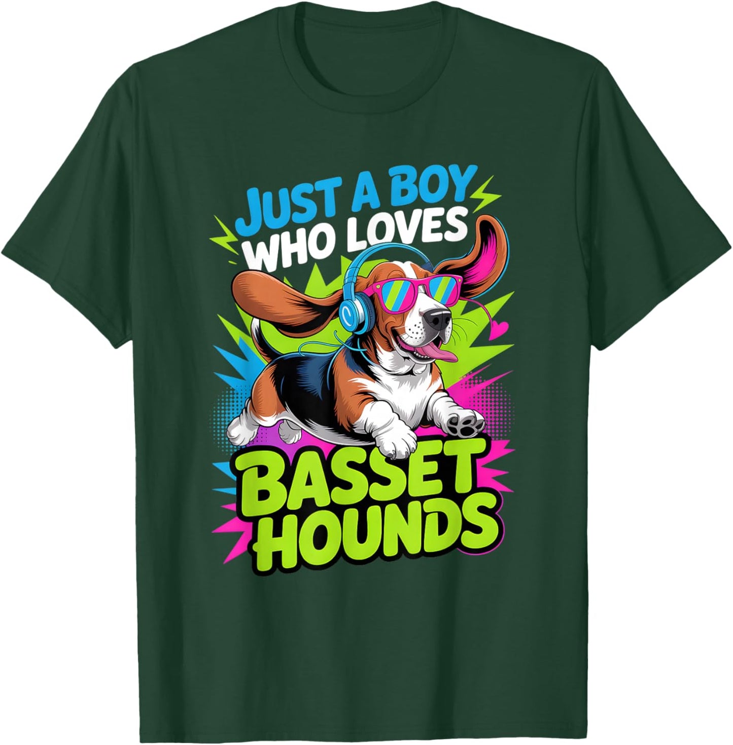 Boys Basset Hound T-Shirt - T-Shirt | Forest