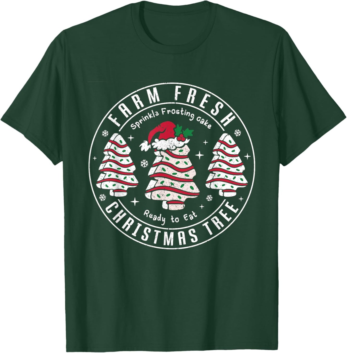 Farm Fresh Christmas Tree Cakes Retro Xmas Tree Farm Pajamas T-Shirt - T-Shirt | Forest
