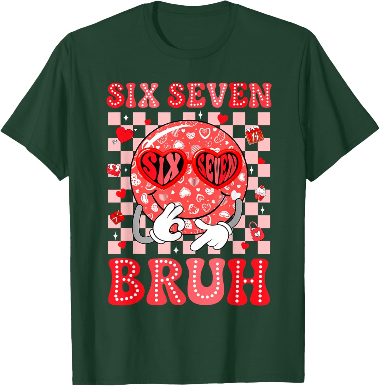 67 Meme Six Seven 6 7 Bruh Valentine Heart Boys Girls Kids T-Shirt - T-Shirt | Forest