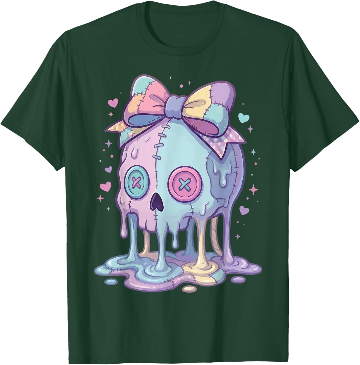Melting Skull Pastel Goth Cute Aesthetic T-Shirt - T-Shirt | Forest