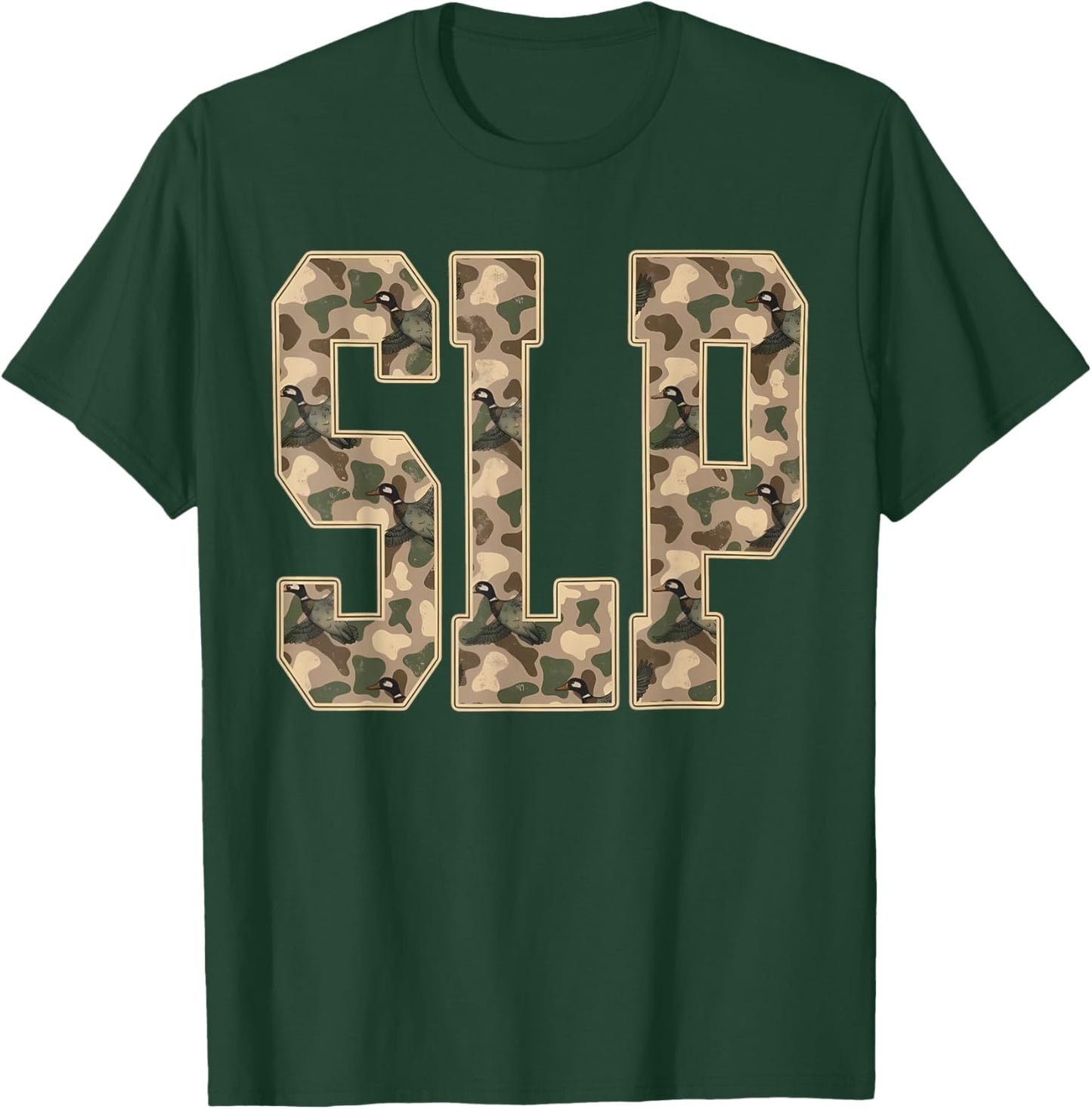 Retro Camo SLP Speech Language Pathologist Camouflage Speech T-Shirt - T-Shirt | Forest