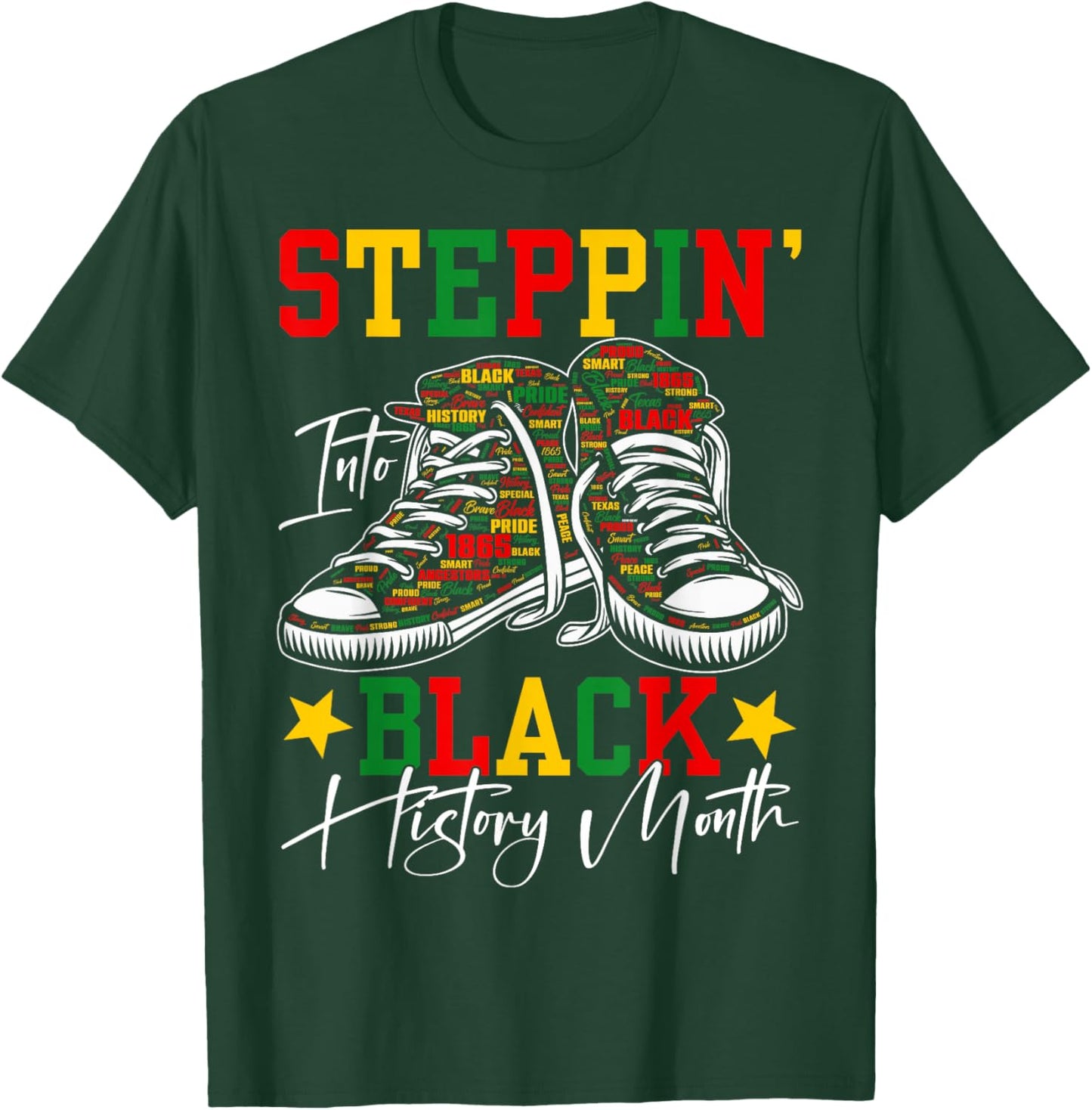 Steppin' Into Black History Month African American Women Men T-Shirt - T-Shirt | Forest