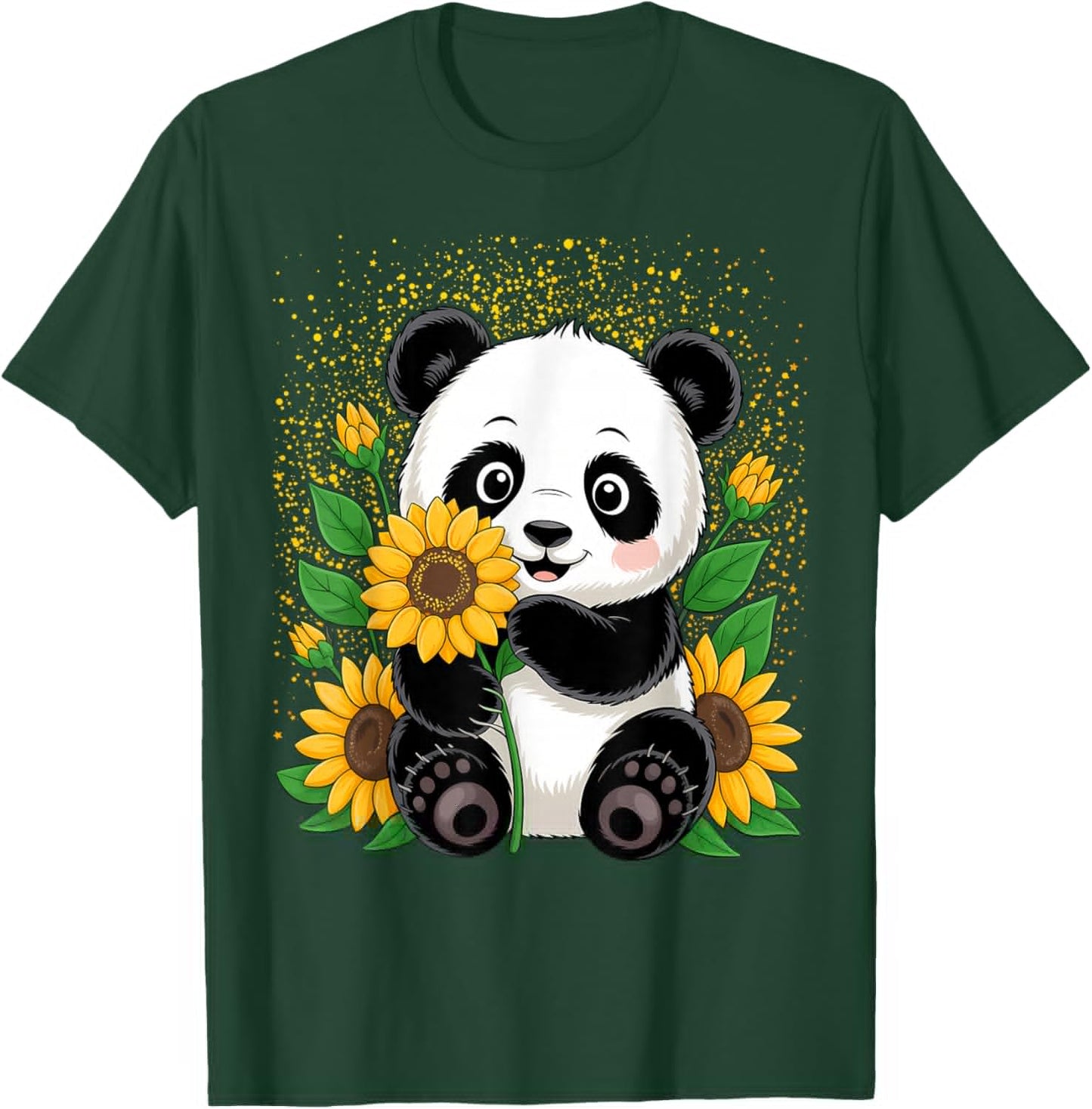Panda Bear with Sunflowers, Panda Bear T-Shirt - T-Shirt | Forest