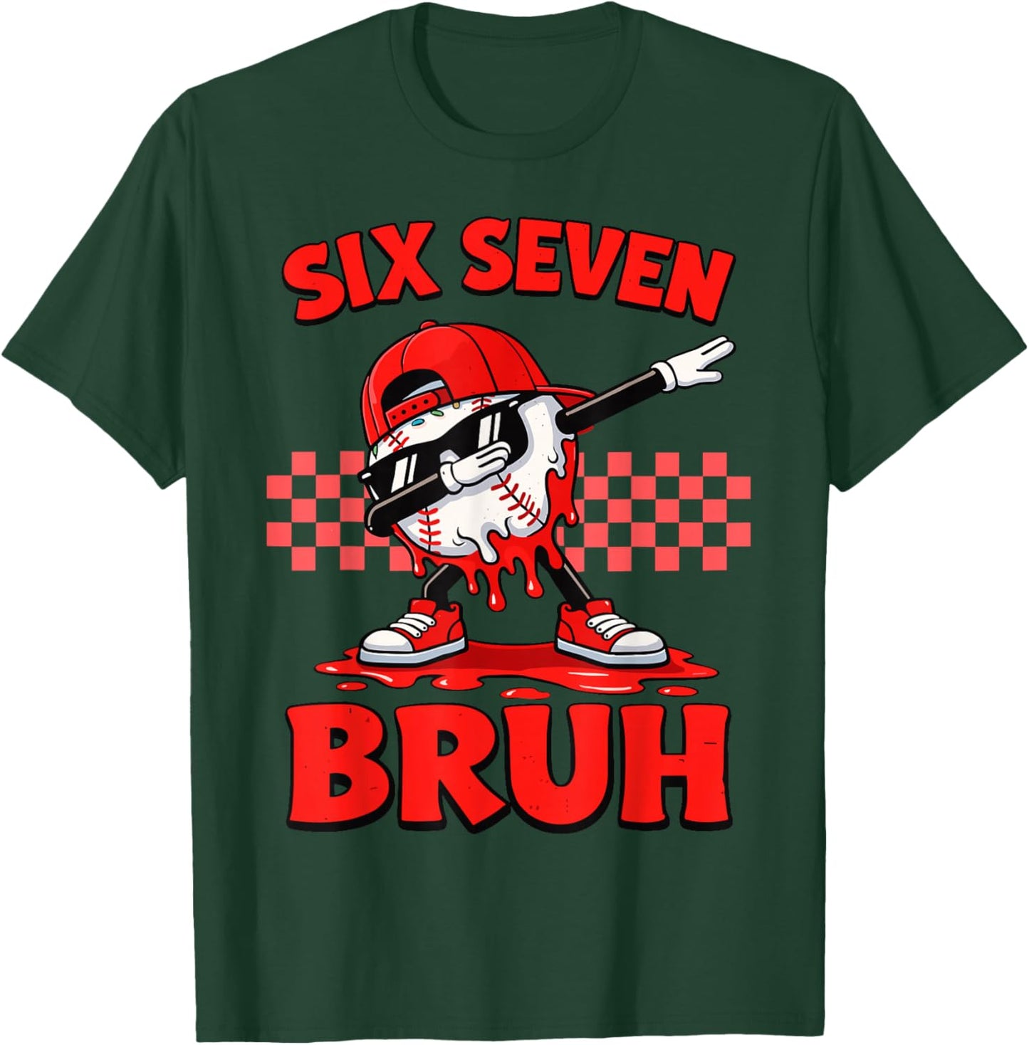 Six Seven 67 Bruh Baseball Valentine’s Day Teens Boys Kids T-Shirt - T-Shirt | Forest
